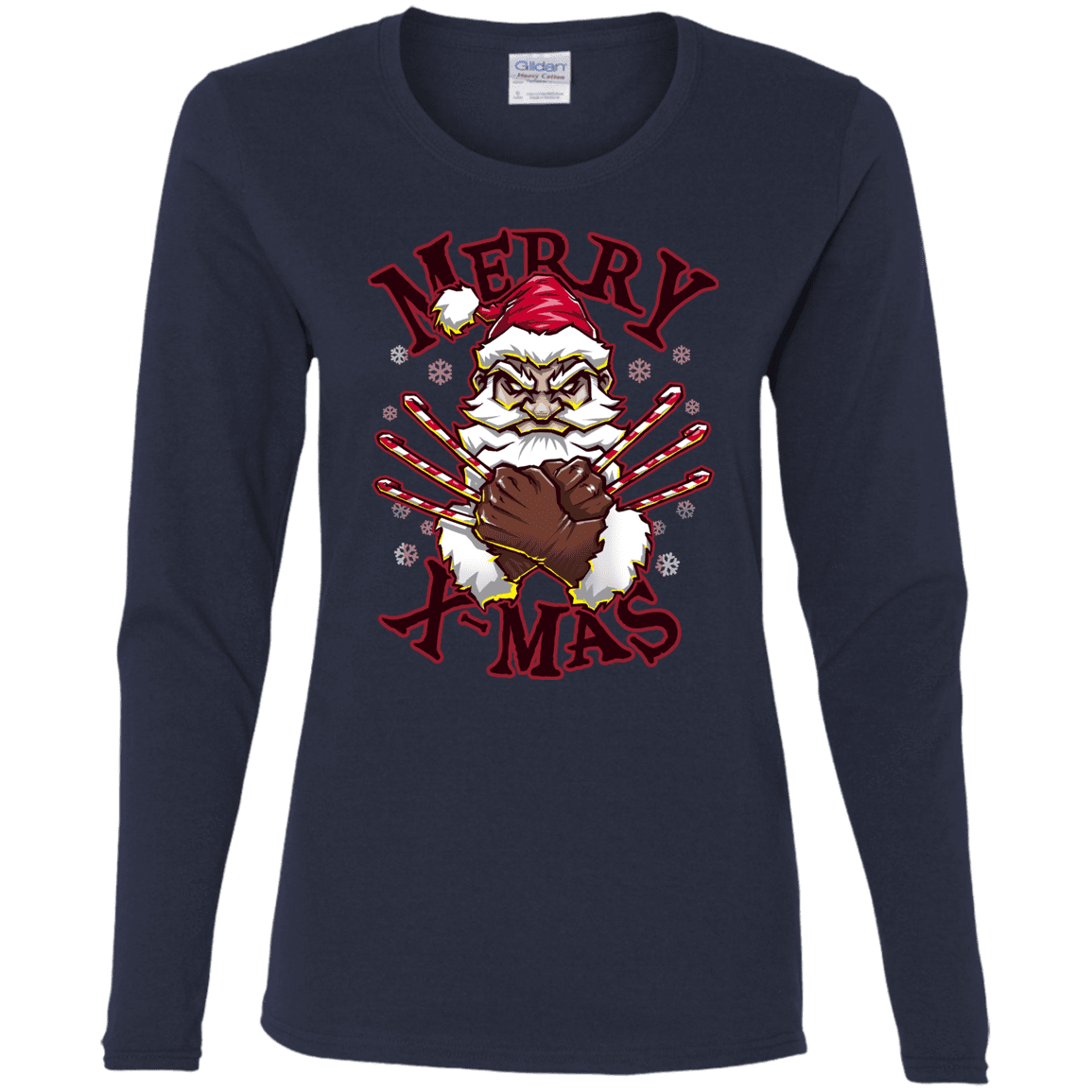 T-Shirts Navy / S Merry X-Mas Women's Long Sleeve T-Shirt