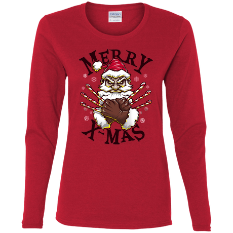 T-Shirts Red / S Merry X-Mas Women's Long Sleeve T-Shirt