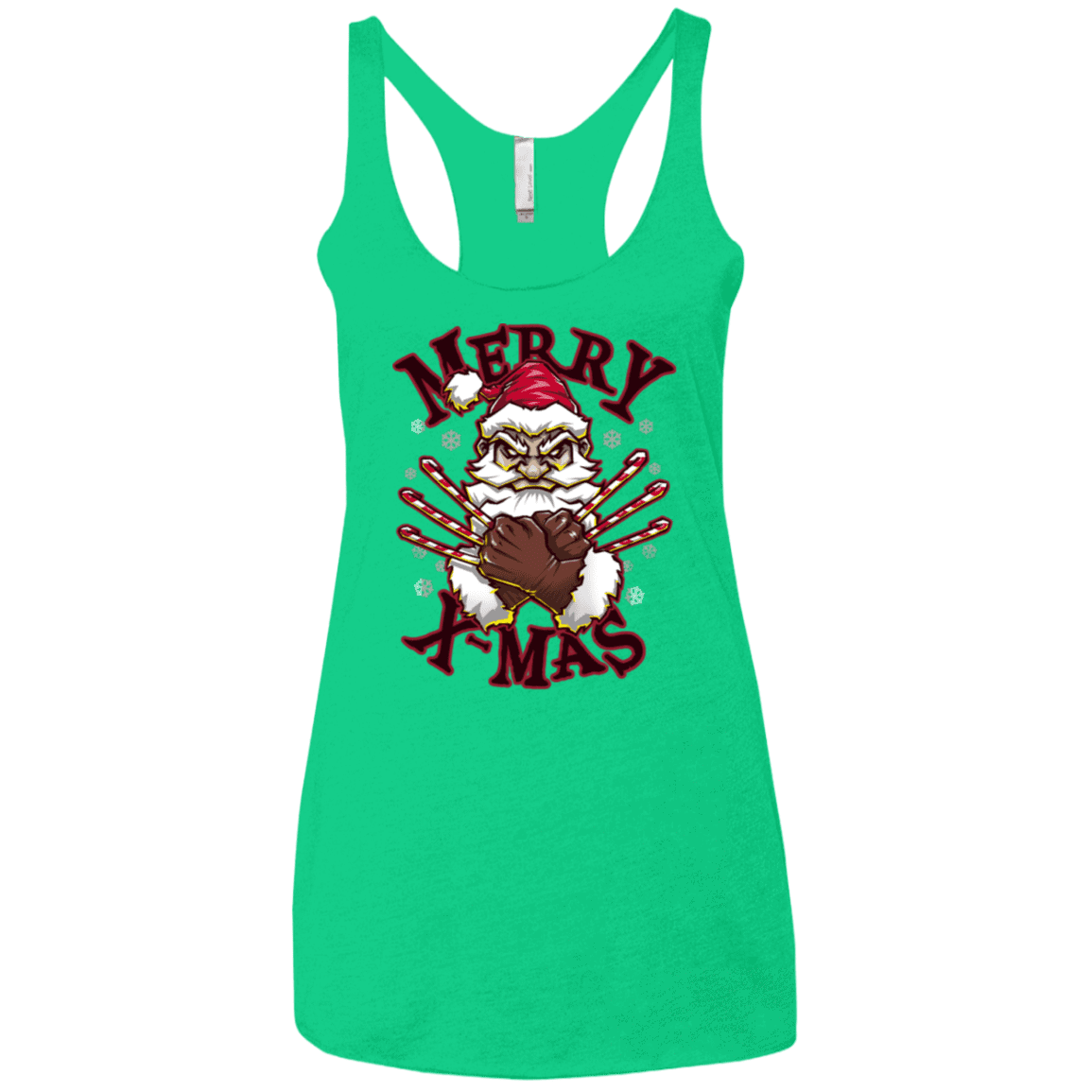 T-Shirts Envy / X-Small Merry X-Mas Women's Triblend Racerback Tank