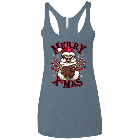 T-Shirts Indigo / X-Small Merry X-Mas Women's Triblend Racerback Tank