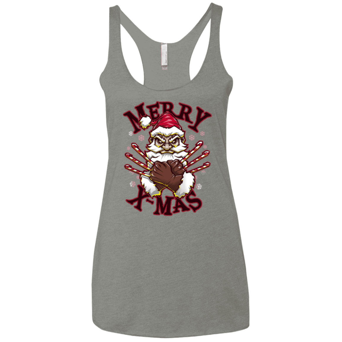 T-Shirts Venetian Grey / X-Small Merry X-Mas Women's Triblend Racerback Tank