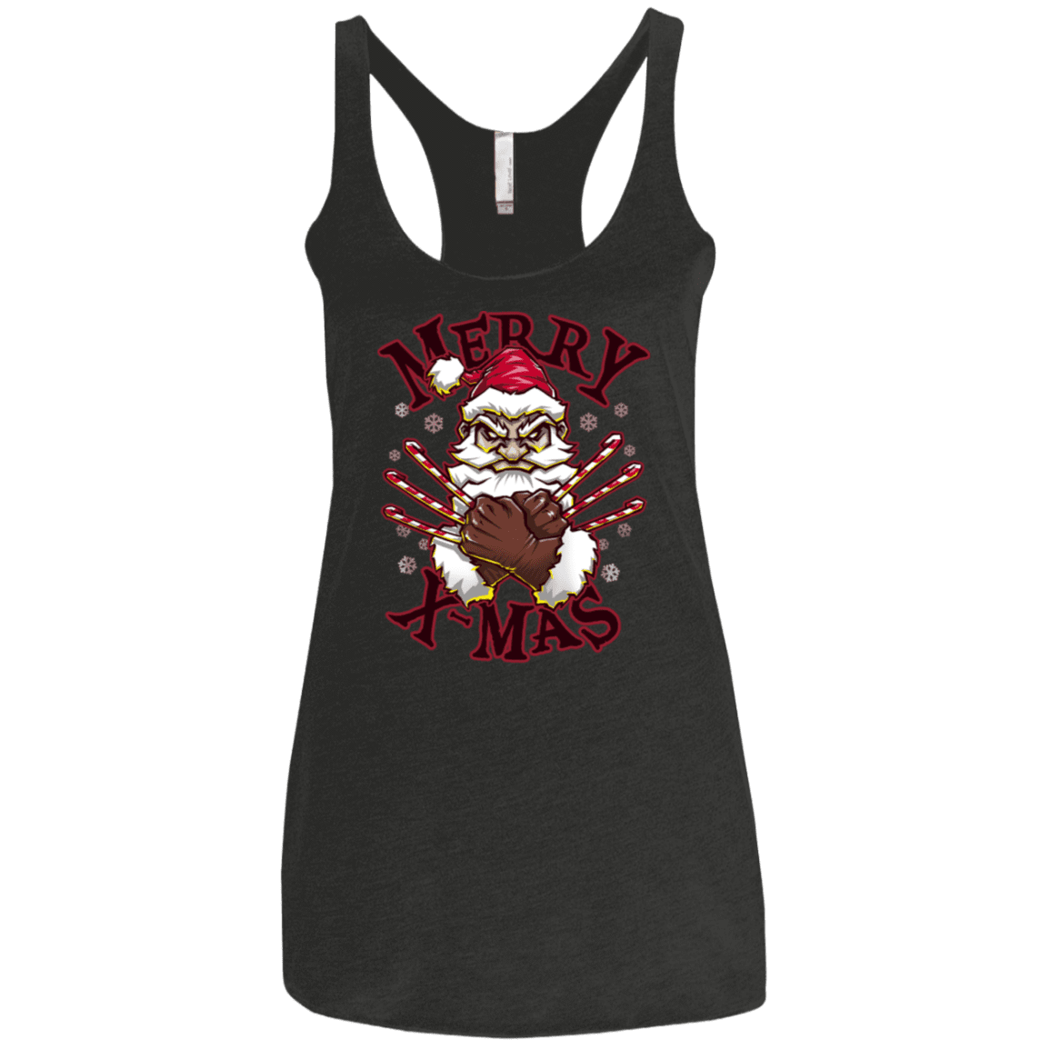 T-Shirts Vintage Black / X-Small Merry X-Mas Women's Triblend Racerback Tank