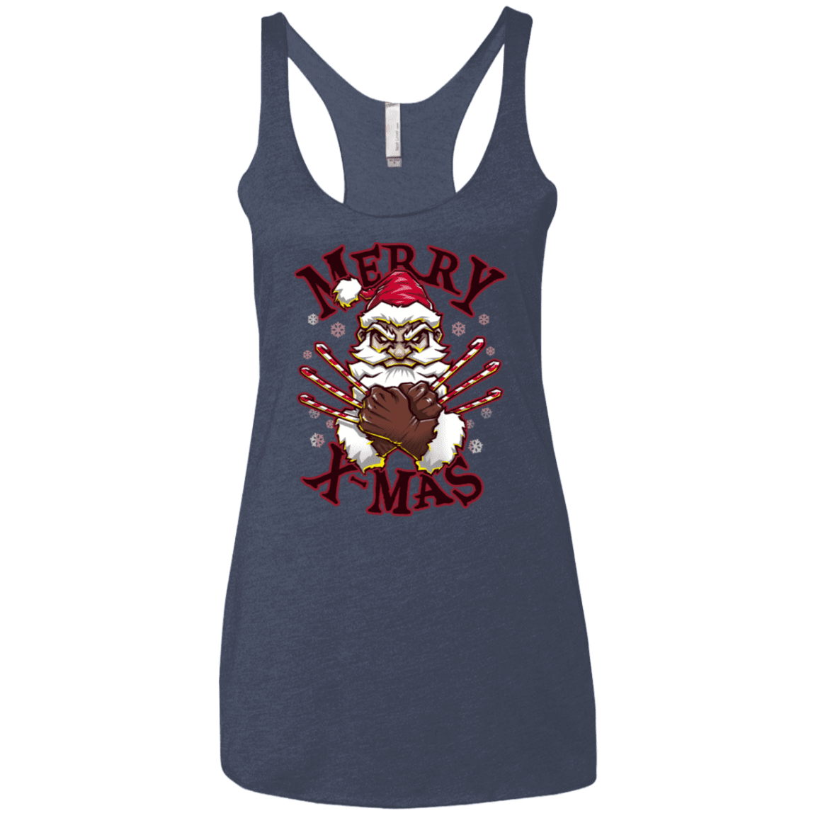 T-Shirts Vintage Navy / X-Small Merry X-Mas Women's Triblend Racerback Tank