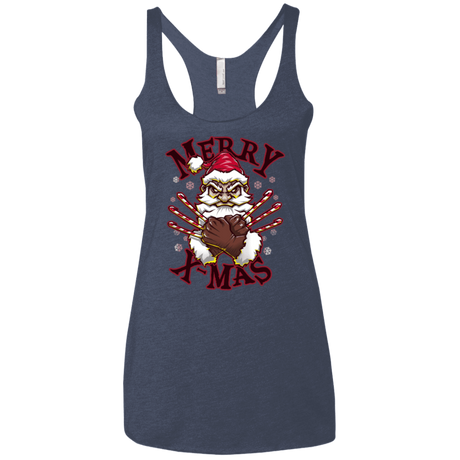T-Shirts Vintage Navy / X-Small Merry X-Mas Women's Triblend Racerback Tank
