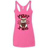 T-Shirts Vintage Pink / X-Small Merry X-Mas Women's Triblend Racerback Tank