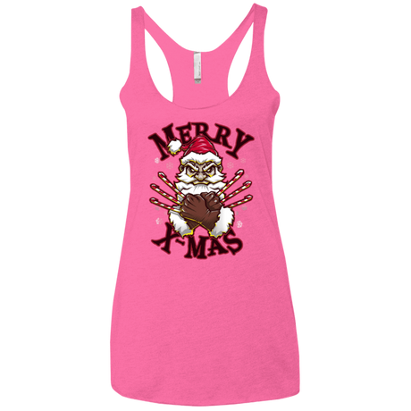 T-Shirts Vintage Pink / X-Small Merry X-Mas Women's Triblend Racerback Tank