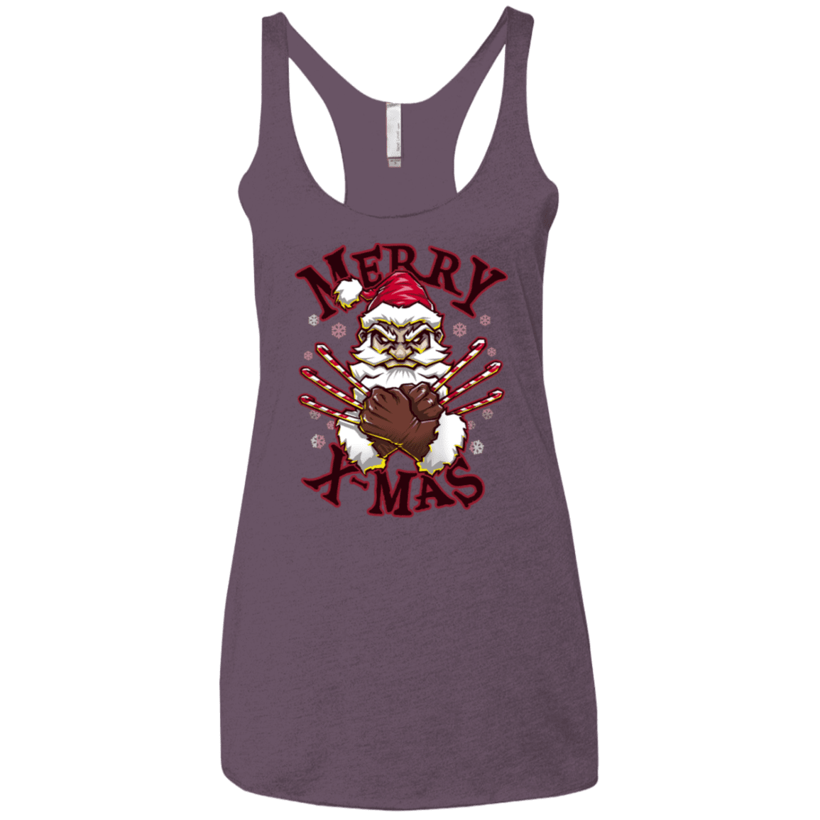 T-Shirts Vintage Purple / X-Small Merry X-Mas Women's Triblend Racerback Tank