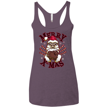 T-Shirts Vintage Purple / X-Small Merry X-Mas Women's Triblend Racerback Tank