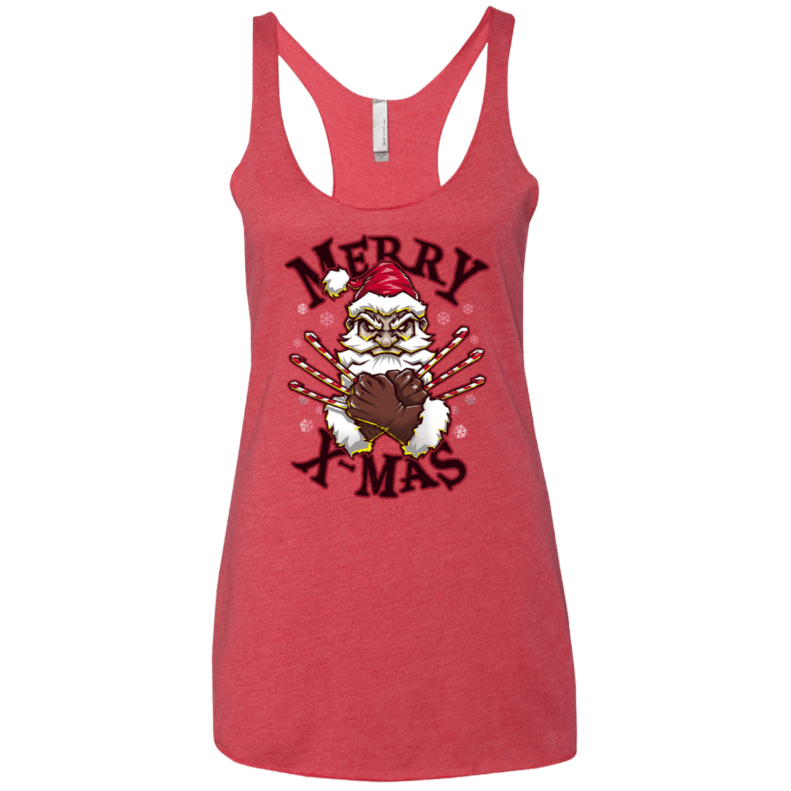 T-Shirts Vintage Red / X-Small Merry X-Mas Women's Triblend Racerback Tank