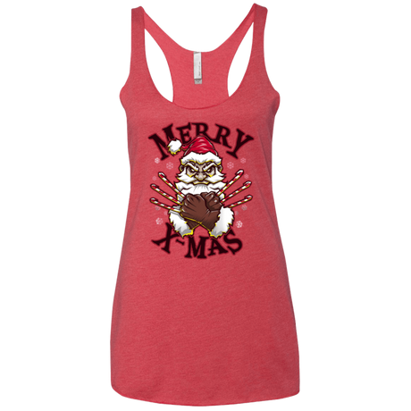 T-Shirts Vintage Red / X-Small Merry X-Mas Women's Triblend Racerback Tank