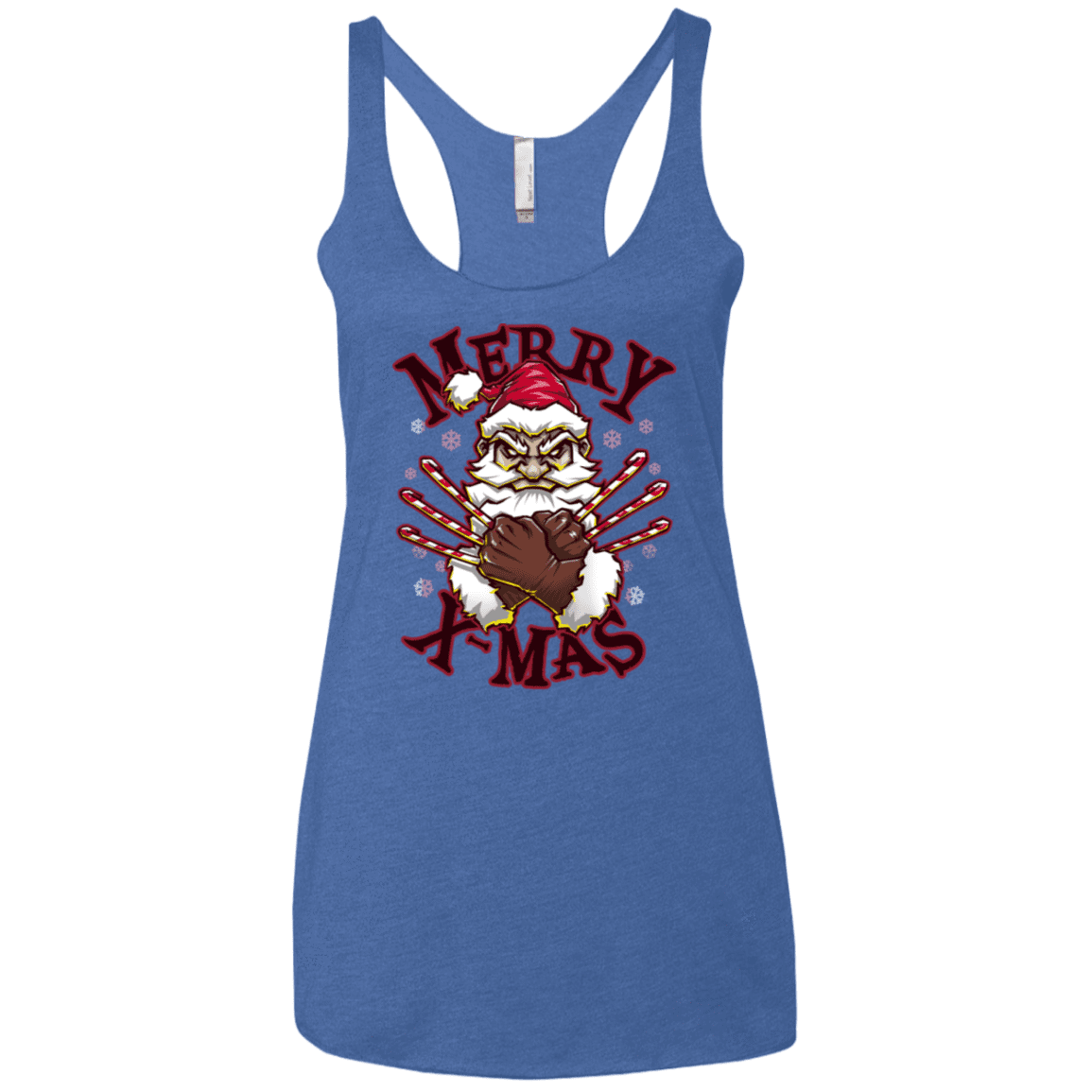 T-Shirts Vintage Royal / X-Small Merry X-Mas Women's Triblend Racerback Tank