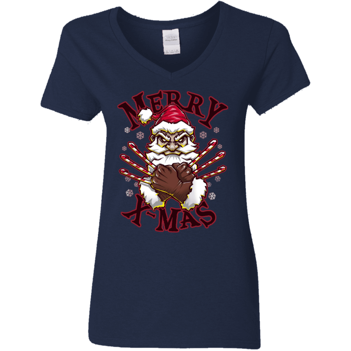 T-Shirts Navy / S Merry X-Mas Women's V-Neck T-Shirt