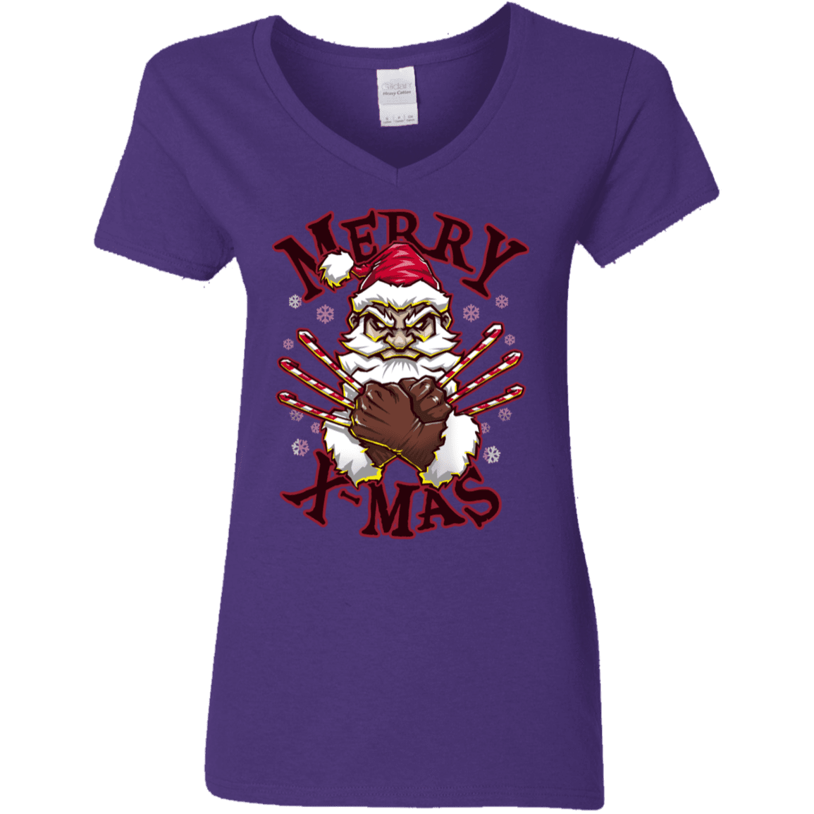 T-Shirts Purple / S Merry X-Mas Women's V-Neck T-Shirt