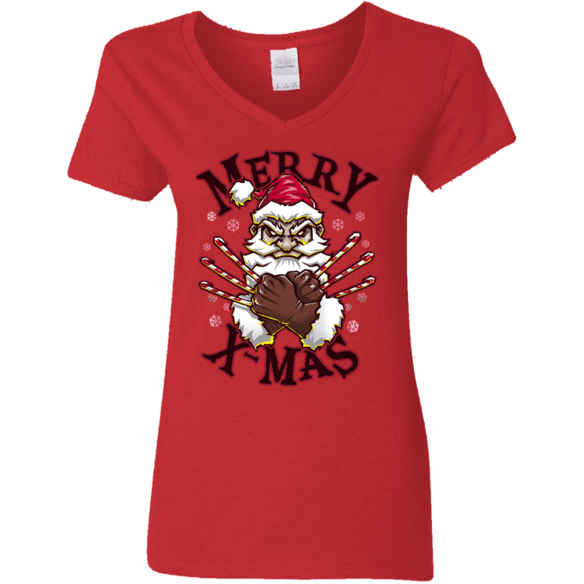 T-Shirts Red / S Merry X-Mas Women's V-Neck T-Shirt