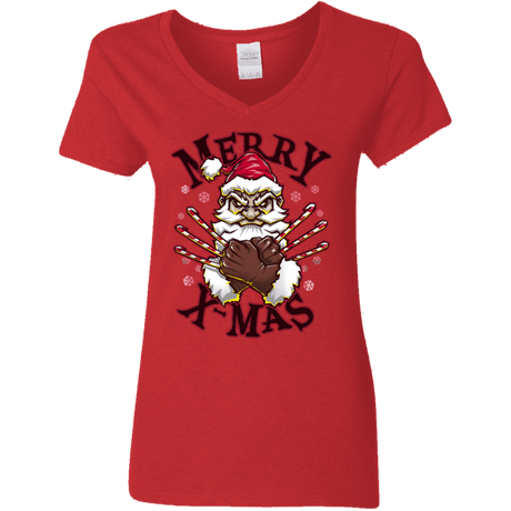 T-Shirts Red / S Merry X-Mas Women's V-Neck T-Shirt