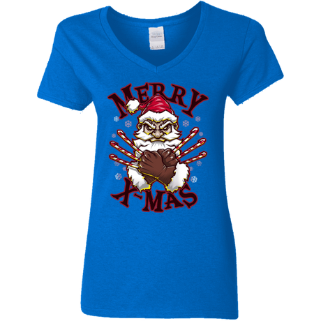 T-Shirts Royal / S Merry X-Mas Women's V-Neck T-Shirt