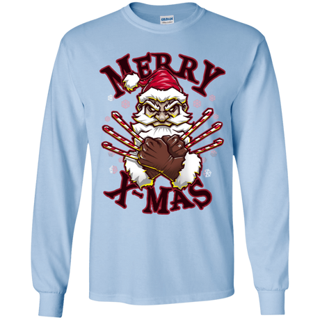 T-Shirts Light Blue / YS Merry X-Mas Youth Long Sleeve T-Shirt