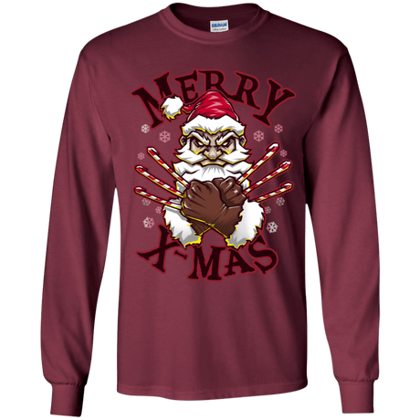 T-Shirts Maroon / YS Merry X-Mas Youth Long Sleeve T-Shirt