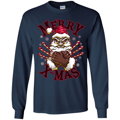 T-Shirts Navy / YS Merry X-Mas Youth Long Sleeve T-Shirt