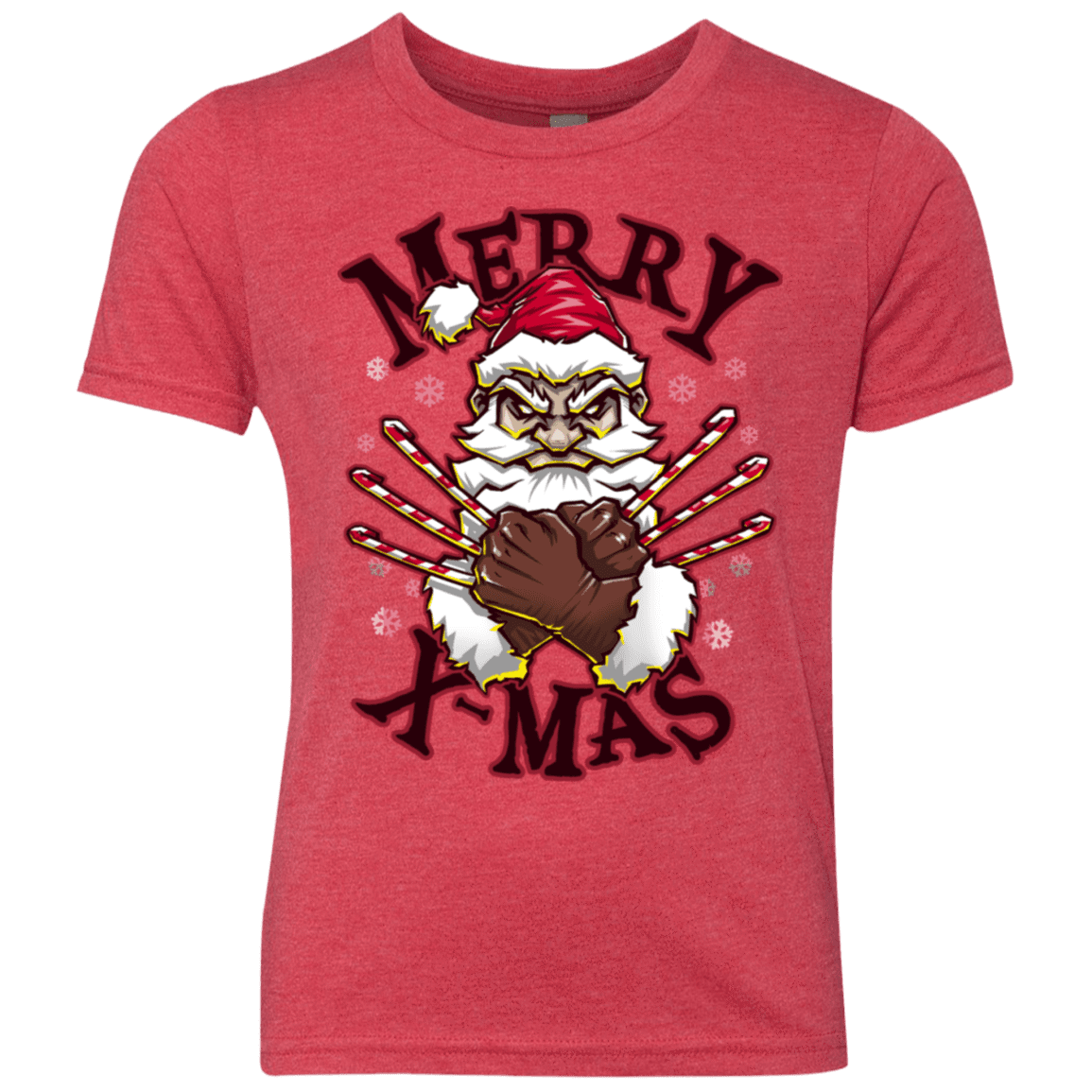 T-Shirts Vintage Red / YXS Merry X-Mas Youth Triblend T-Shirt