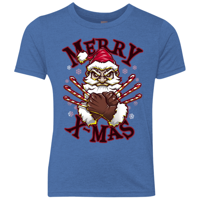 T-Shirts Vintage Royal / YXS Merry X-Mas Youth Triblend T-Shirt