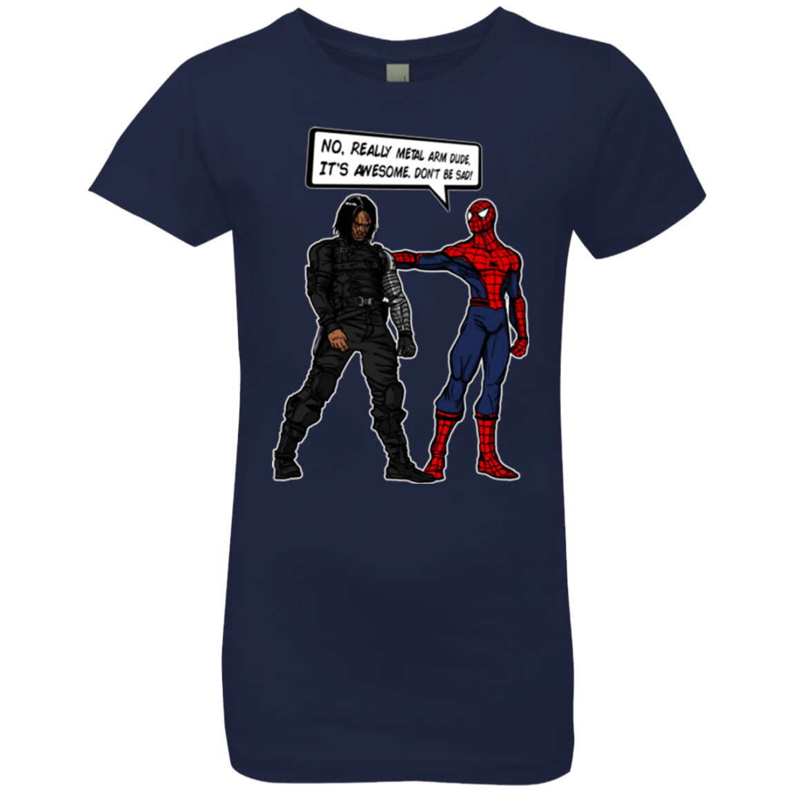 T-Shirts Midnight Navy / YXS Metal Arm Dude Girls Premium T-Shirt