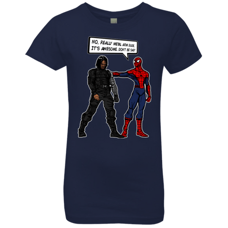 T-Shirts Midnight Navy / YXS Metal Arm Dude Girls Premium T-Shirt