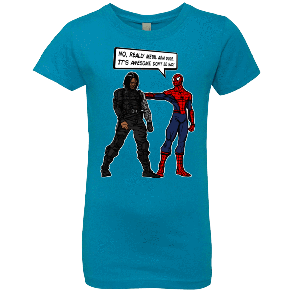 T-Shirts Turquoise / YXS Metal Arm Dude Girls Premium T-Shirt