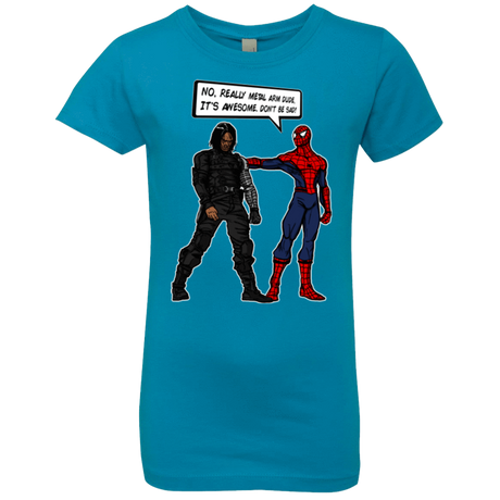 T-Shirts Turquoise / YXS Metal Arm Dude Girls Premium T-Shirt