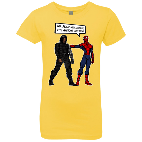 T-Shirts Vibrant Yellow / YXS Metal Arm Dude Girls Premium T-Shirt