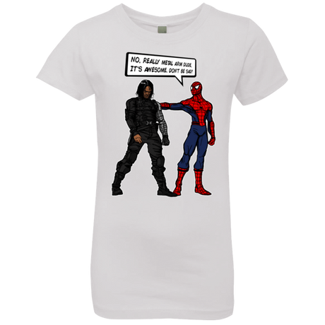 T-Shirts White / YXS Metal Arm Dude Girls Premium T-Shirt