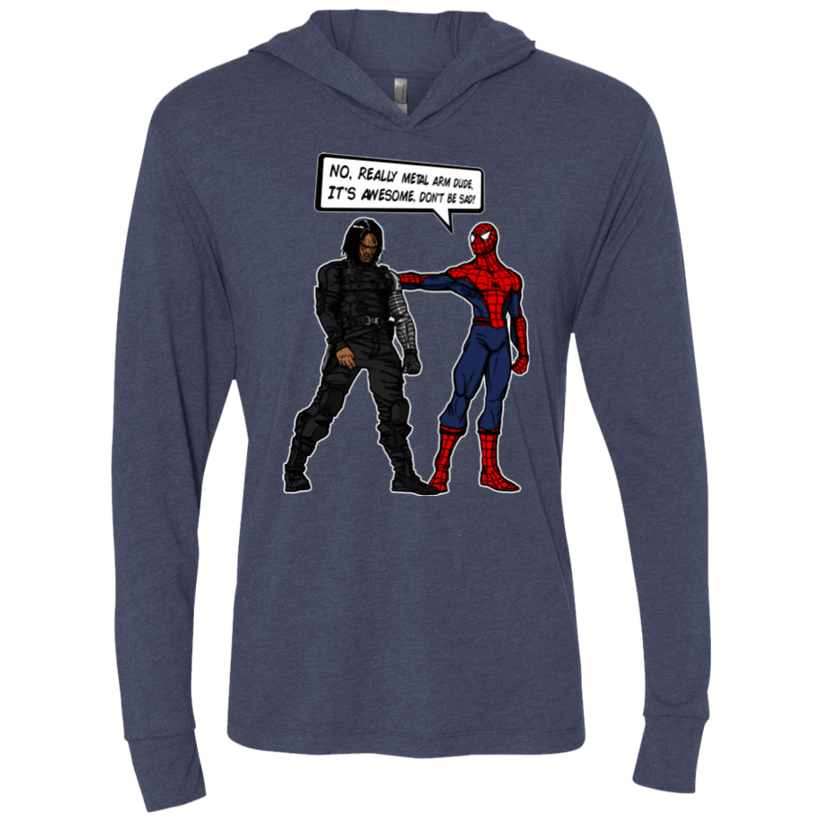 T-Shirts Vintage Navy / X-Small Metal Arm Dude Triblend Long Sleeve Hoodie Tee