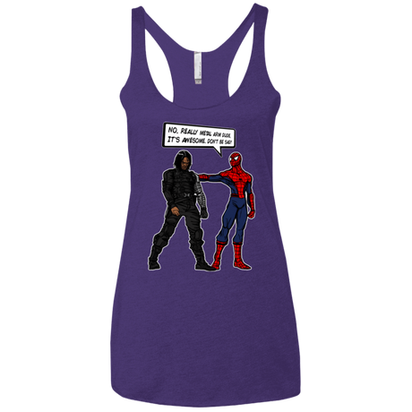 T-Shirts Purple Rush / X-Small Metal Arm Dude Women's Triblend Racerback Tank