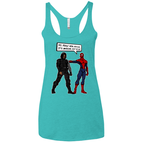 T-Shirts Tahiti Blue / X-Small Metal Arm Dude Women's Triblend Racerback Tank