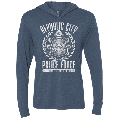 T-Shirts Indigo / X-Small Metal is Enduring Triblend Long Sleeve Hoodie Tee