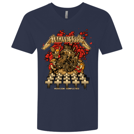 T-Shirts Midnight Navy / X-Small METALLIC SLUG Men's Premium V-Neck