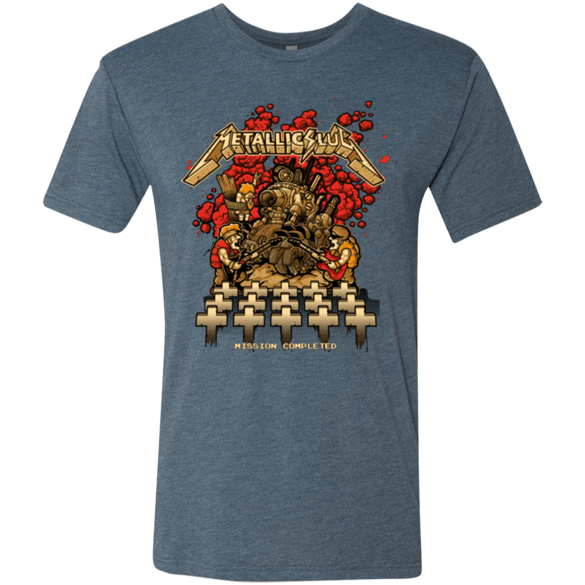 T-Shirts Indigo / Small METALLIC SLUG Men's Triblend T-Shirt
