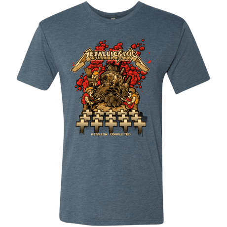 T-Shirts Indigo / Small METALLIC SLUG Men's Triblend T-Shirt