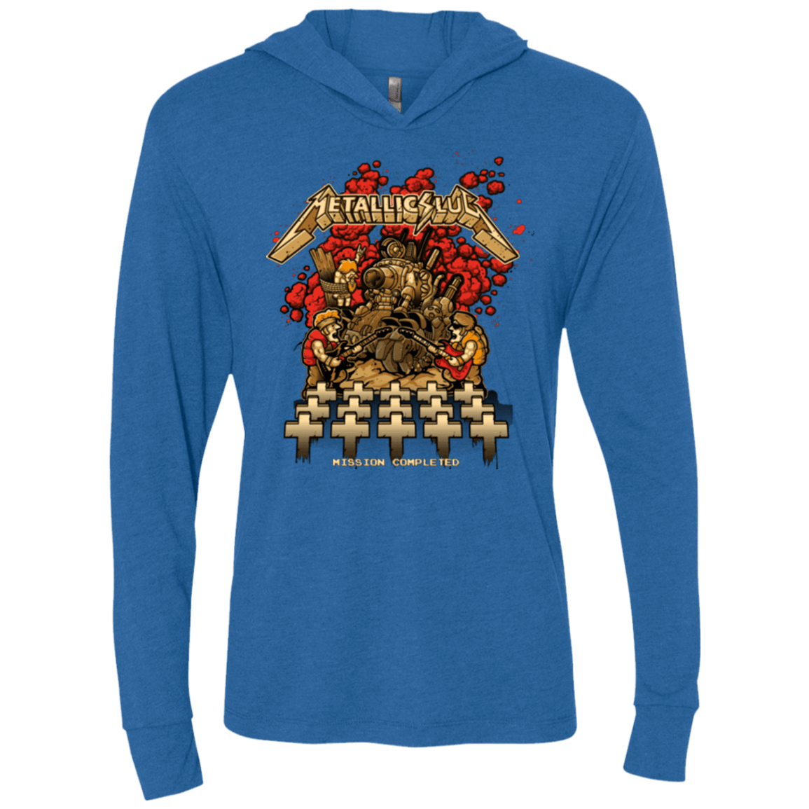 T-Shirts Vintage Royal / X-Small METALLIC SLUG Triblend Long Sleeve Hoodie Tee