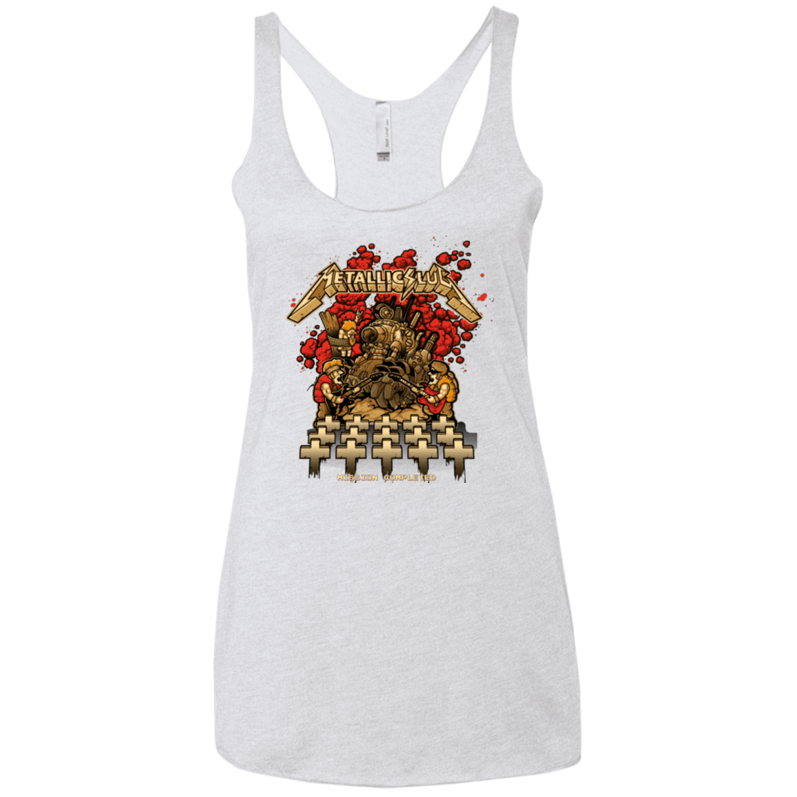 T-Shirts Heather White / X-Small METALLIC SLUG Women's Triblend Racerback Tank