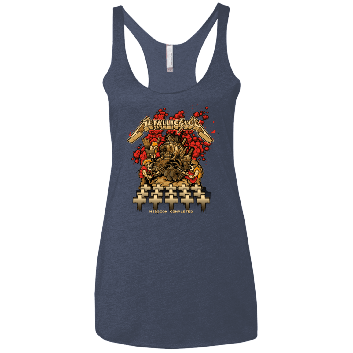 T-Shirts Vintage Navy / X-Small METALLIC SLUG Women's Triblend Racerback Tank