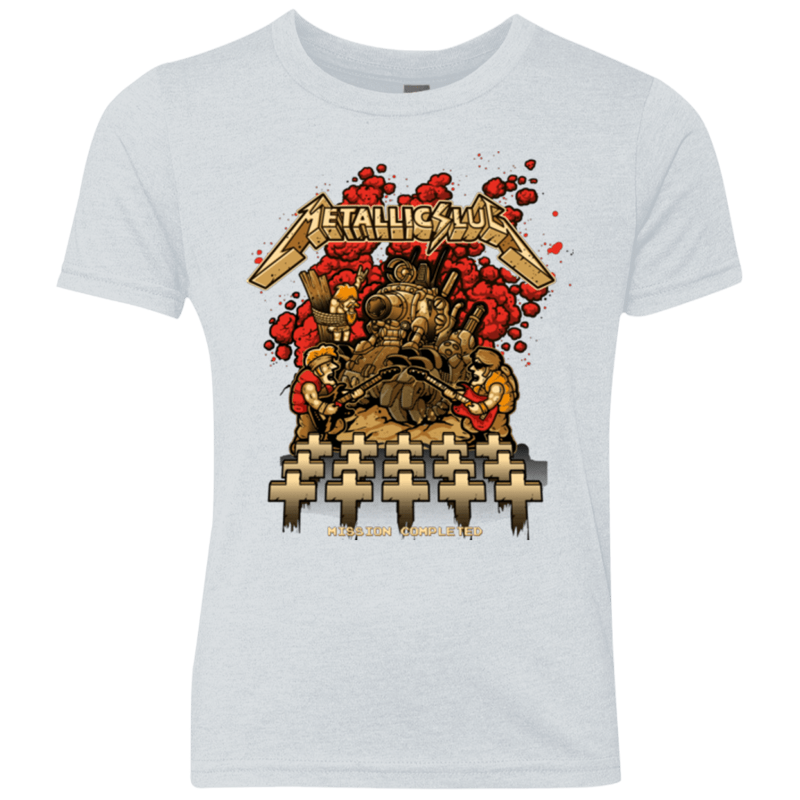 T-Shirts Heather White / YXS METALLIC SLUG Youth Triblend T-Shirt