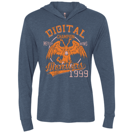 T-Shirts Indigo / X-Small Meteor Wing Triblend Long Sleeve Hoodie Tee