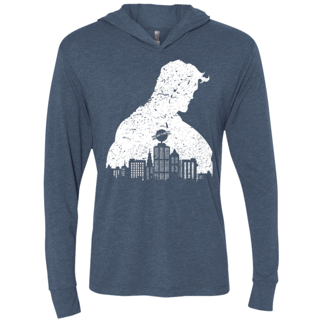 T-Shirts Indigo / X-Small Metropolis Shadow Triblend Long Sleeve Hoodie Tee