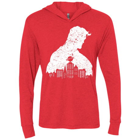 T-Shirts Vintage Red / X-Small Metropolis Shadow Triblend Long Sleeve Hoodie Tee