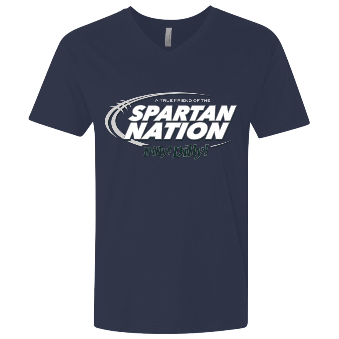 T-Shirts Midnight Navy / X-Small Michigan State Dilly Dilly Men's Premium V-Neck