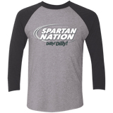 T-Shirts Premium Heather/ Vintage Black / X-Small Michigan State Dilly Dilly Men's Triblend 3/4 Sleeve