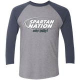 T-Shirts Premium Heather/ Vintage Navy / X-Small Michigan State Dilly Dilly Men's Triblend 3/4 Sleeve