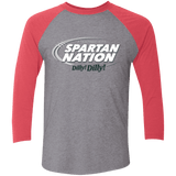 T-Shirts Premium Heather/ Vintage Red / X-Small Michigan State Dilly Dilly Men's Triblend 3/4 Sleeve