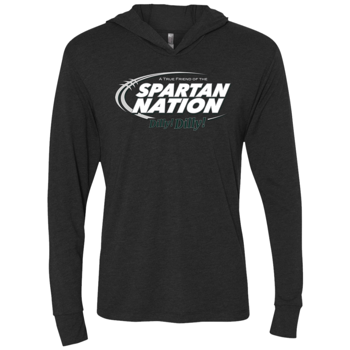 T-Shirts Vintage Black / X-Small Michigan State Dilly Dilly Triblend Long Sleeve Hoodie Tee